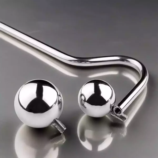 Metal Anal Hook with Replaceable Ball Ends